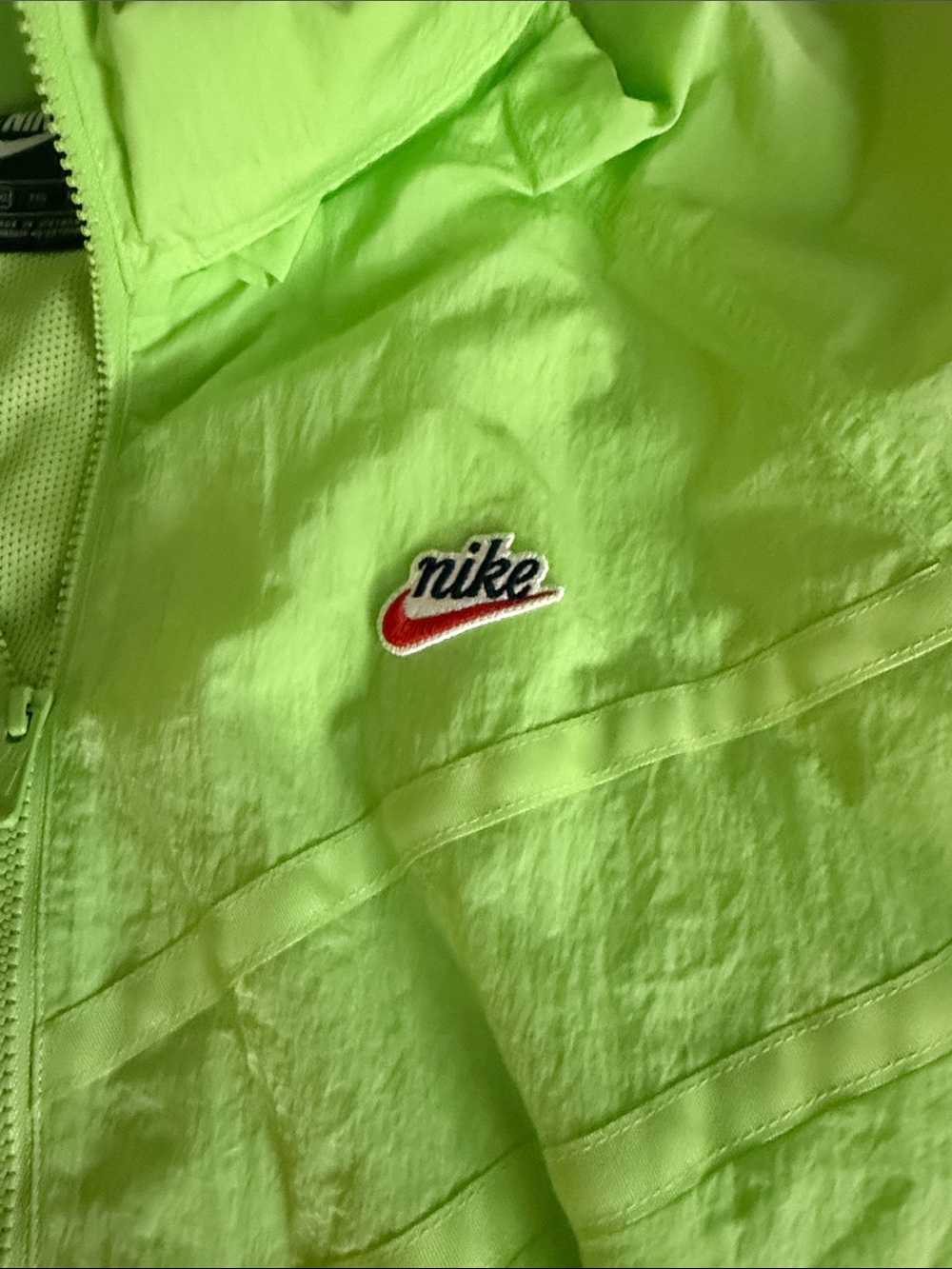 Men Vintage 90,s Nike Neon Lime Two-Piece Windbreaker Set - Picture 3 of 6